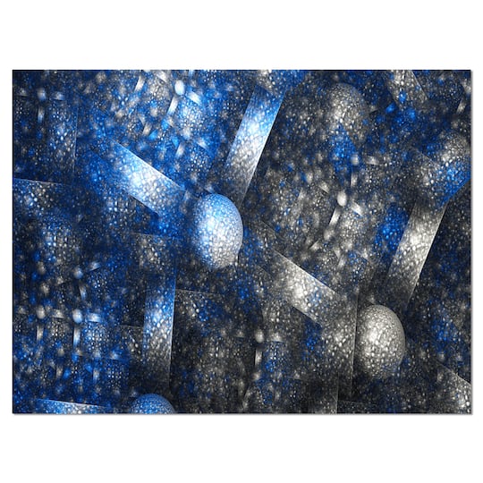 Designart - Crystal Cell Dark Blue Steel Texture